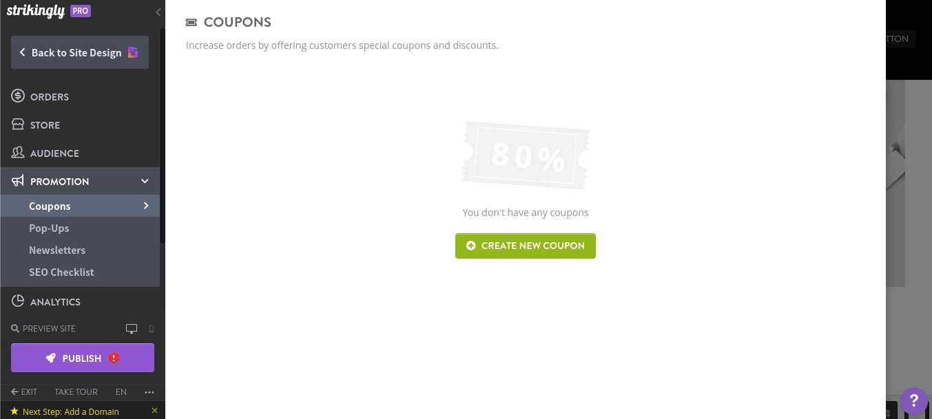 null Tools for promotions on Strikingly